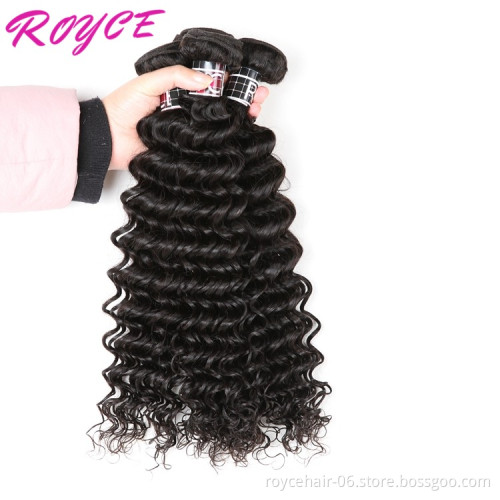 Grade 7A 8A 9A 10A Virgin Hair,100% Raw Unprocessed Virgin Peruvian Hair Weft 3 Bundles, Brazilian Deep Wave Hair Extension